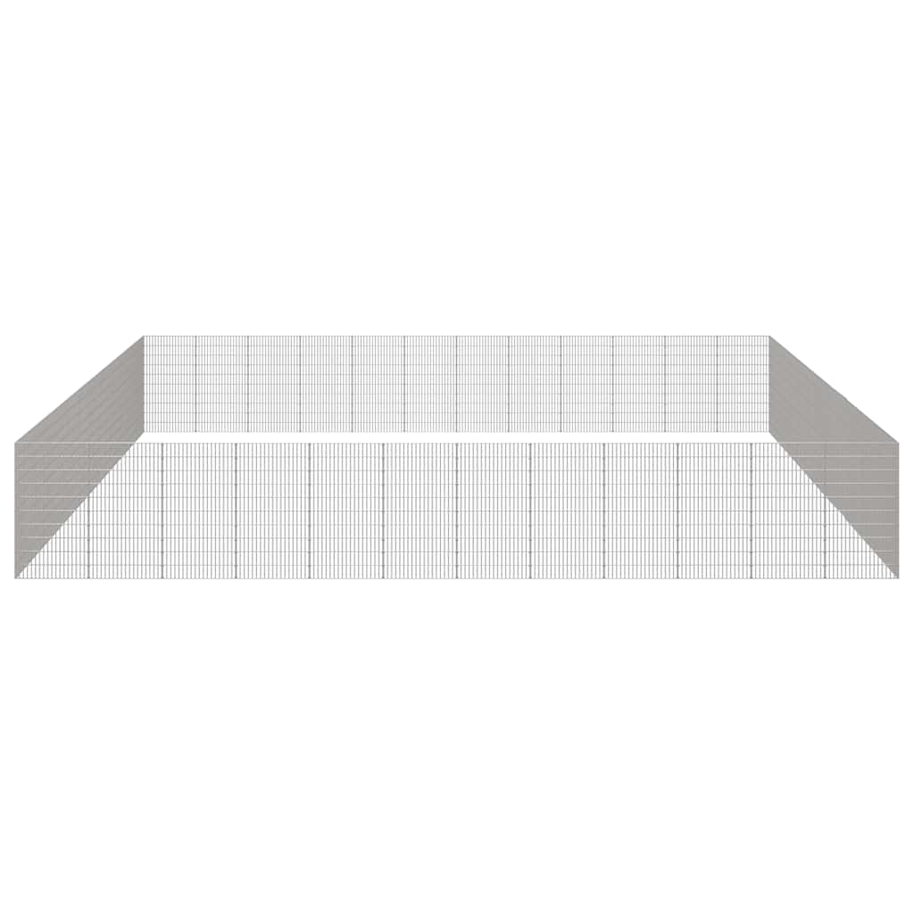 vidaXL Free Range Animal Enclosure 48-Panel 54x100 cm Galvanised Iron 5