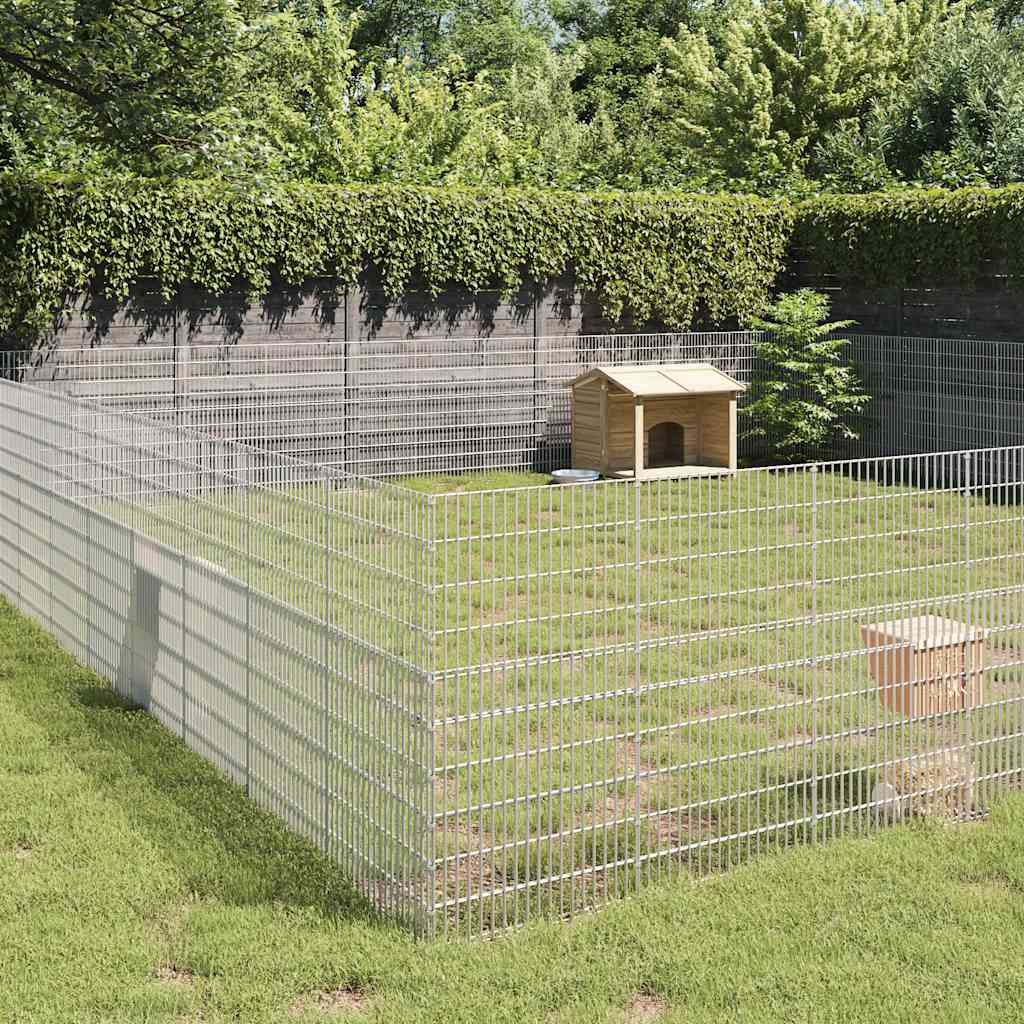 vidaXL Free Range Animal Enclosure 48-Panel 54x100 cm Galvanised Iron 1