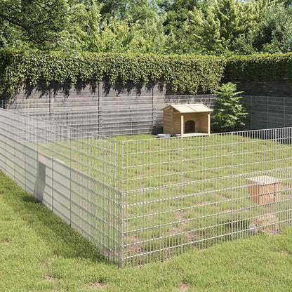 vidaXL Free Range Animal Enclosure 48-Panel 54x100 cm Galvanised Iron 1