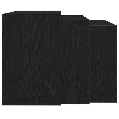 Nesting Tables 3 pcs Engineered Wood Black