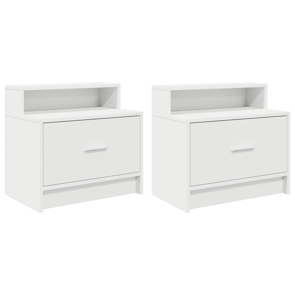 Bedside Cabinets with Drawer 51x31x47 cm White