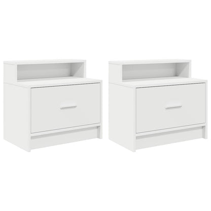 Bedside Cabinets with Drawer 51x31x47 cm White