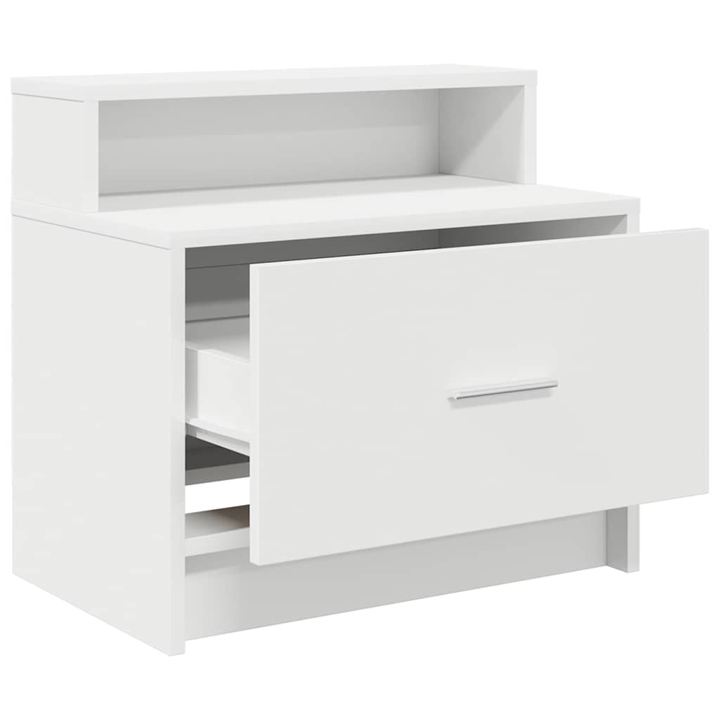 Bedside Cabinets with Drawer 51x31x47 cm White