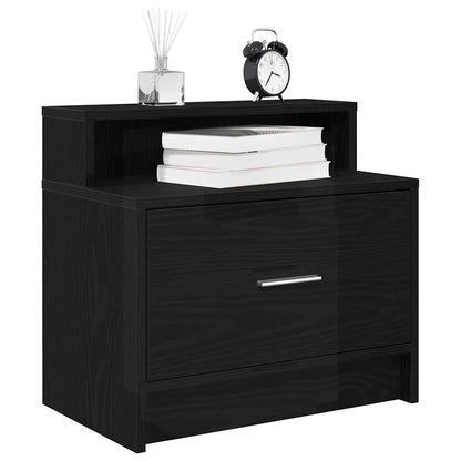 Bedside Cabinets with Drawer 51x31x47 cm Black