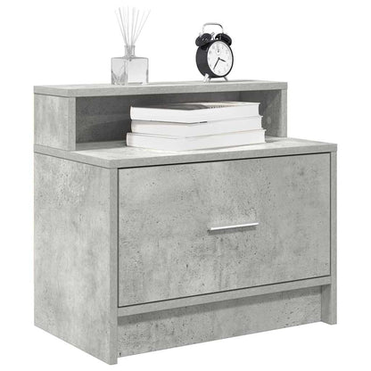 Bedside Cabinets with Drawer 51x31x47 cm Concrete grey