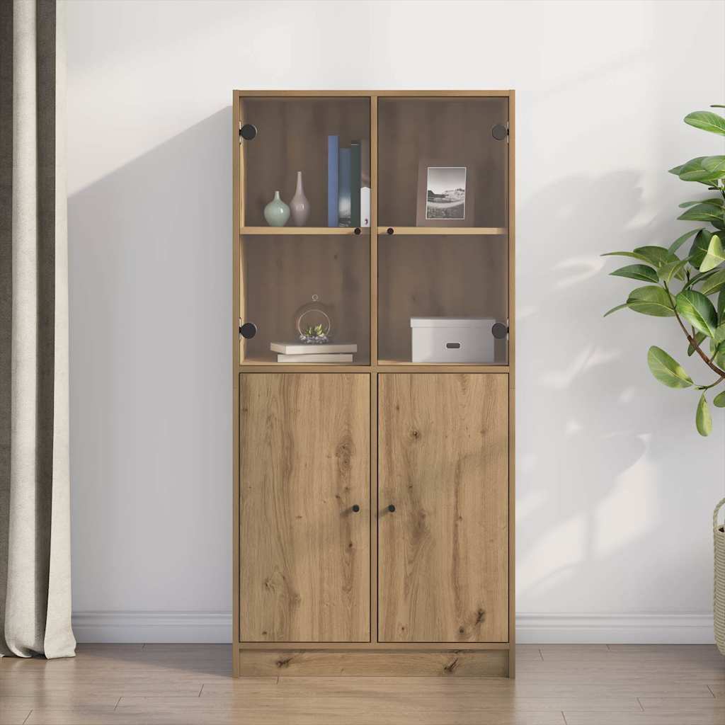 vidaXL Highboard with Doors 68x37x142 cm Engineered Wood