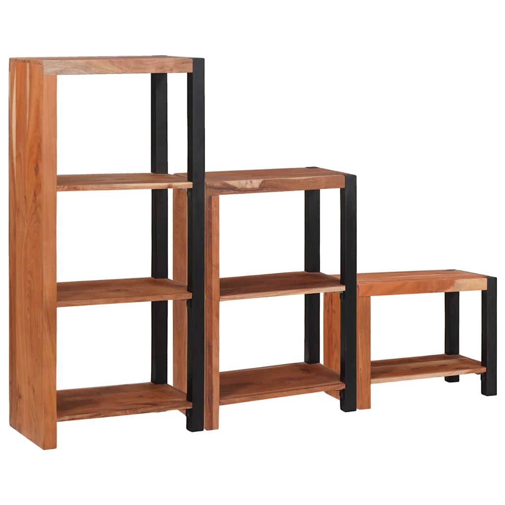 vidaXL Bookshelf 6-Tier 3 pcs 50 x 30 x 110 cm Solid Acacia Wood Brown 1
