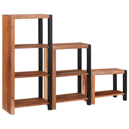vidaXL Bookshelf 6-Tier 3 pcs 50 x 30 x 110 cm Solid Acacia Wood Brown 2