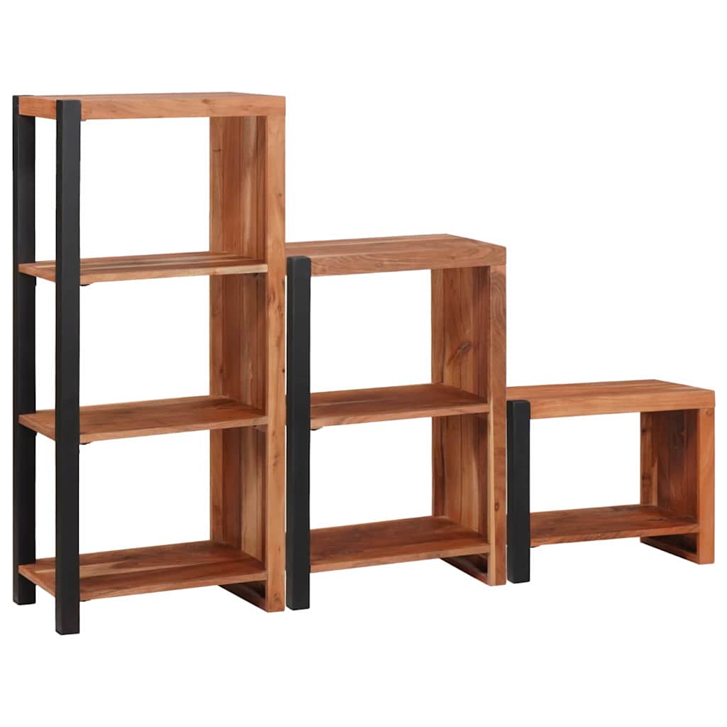 vidaXL Bookshelf 6-Tier 3 pcs 50 x 30 x 110 cm Solid Acacia Wood Brown 6