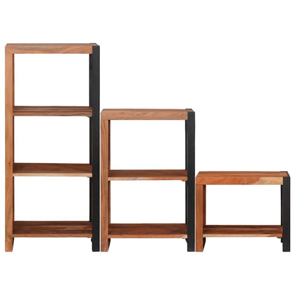 vidaXL Bookshelf 6-Tier 3 pcs 50 x 30 x 110 cm Solid Acacia Wood Brown 4