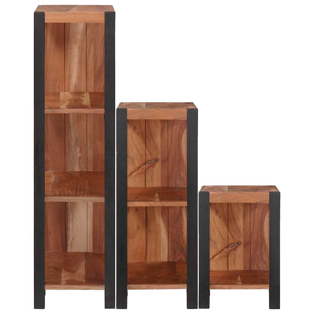 vidaXL Bookshelf 6-Tier 3 pcs 50 x 30 x 110 cm Solid Acacia Wood Brown 5