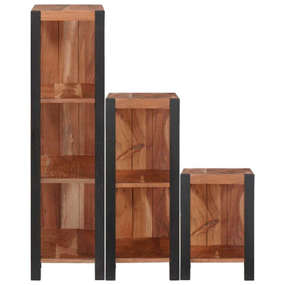 vidaXL Bookshelf 6-Tier 3 pcs 50 x 30 x 110 cm Solid Acacia Wood Brown 5
