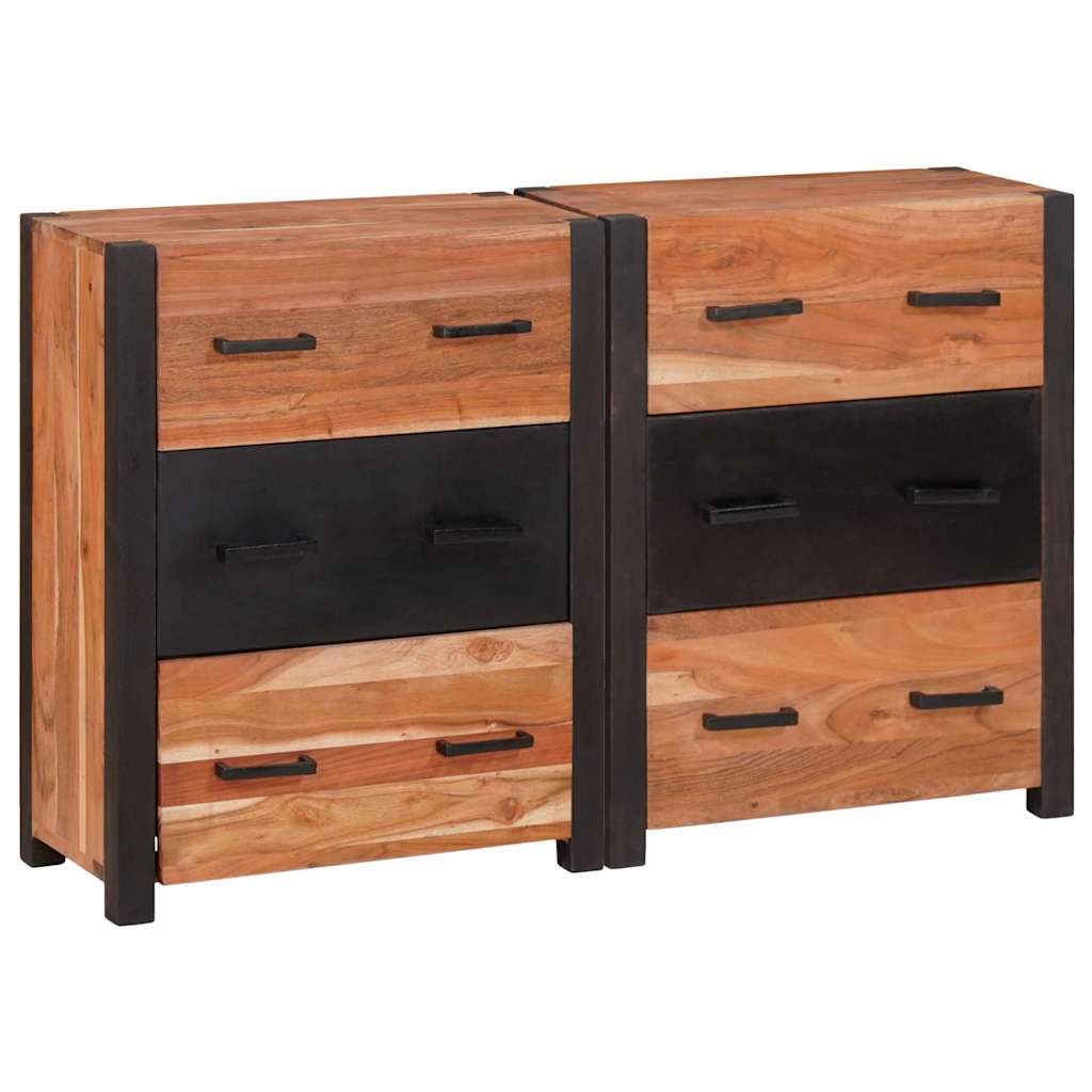 vidaXL Sideboard 3 pcs Brown 110 x 30 x 75 cm Solid Acacia Wood 1
