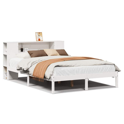 vidaXL Bookcase Bed without Mattress White 160x200 cm Solid Wood Pine 2
