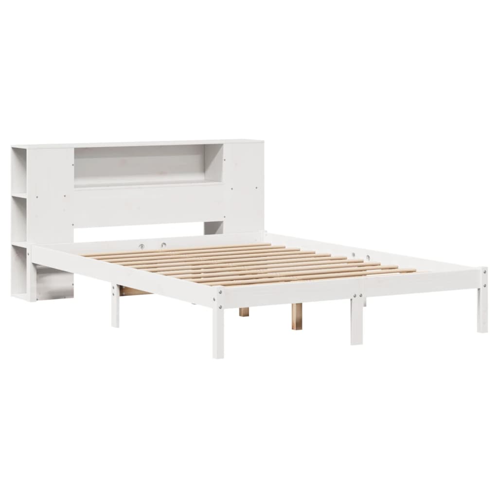 vidaXL Bookcase Bed without Mattress White 160x200 cm Solid Wood Pine 3
