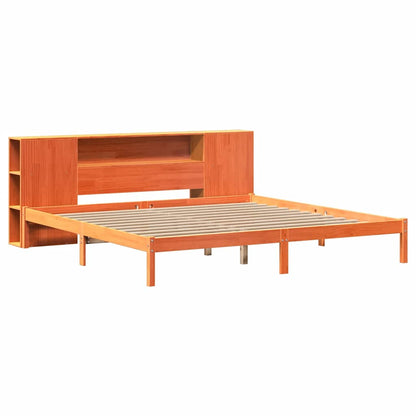vidaXL Bookcase Bed without Mattress Wax Brown 200x200 cm 3