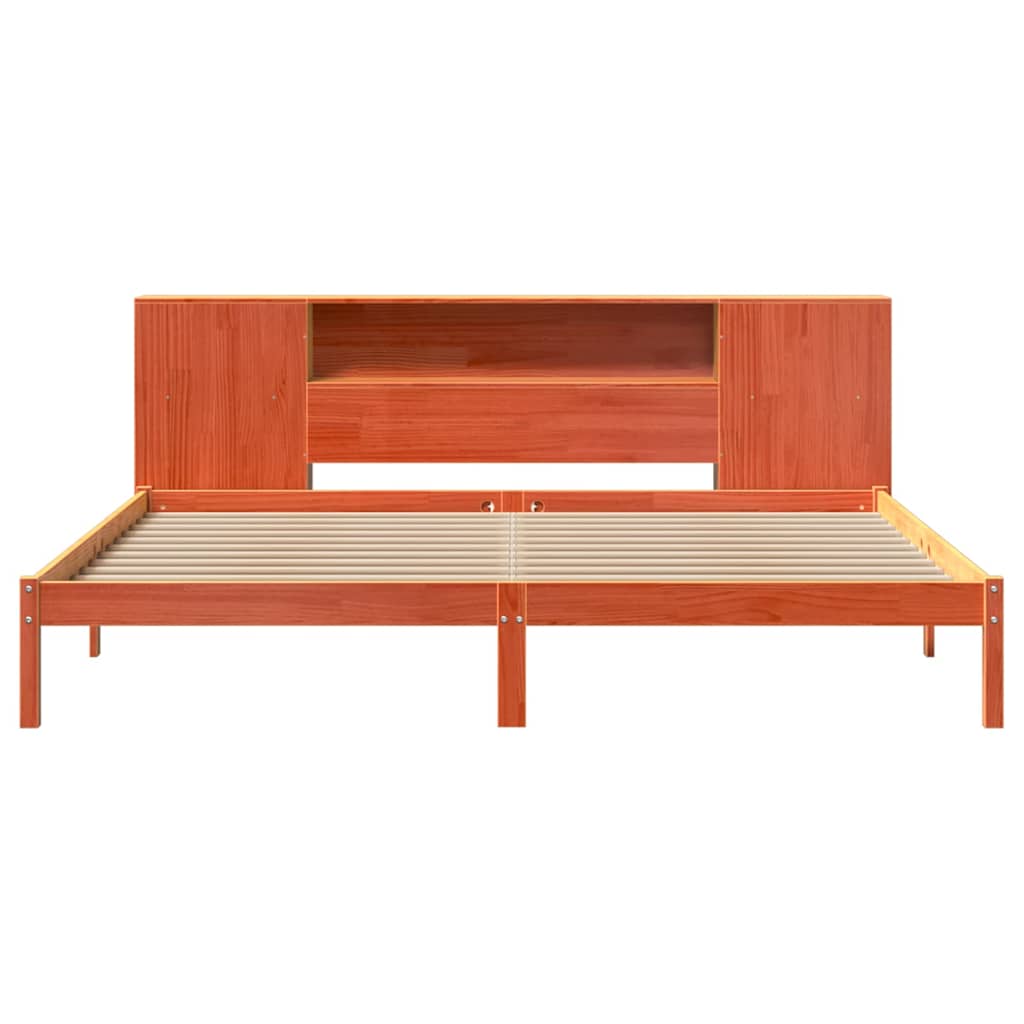 vidaXL Bookcase Bed without Mattress Wax Brown 200x200 cm 4