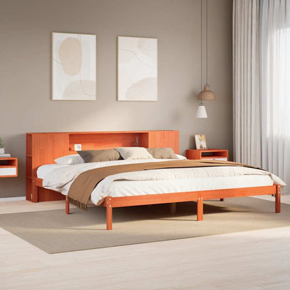 vidaXL Bookcase Bed without Mattress Wax Brown 200x200 cm 1
