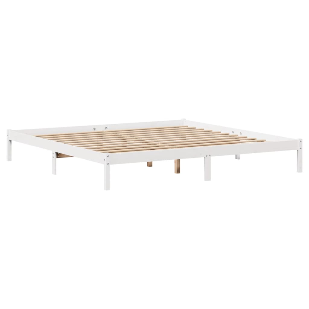 vidaXL Bookcase Bed without Mattress White 180x200 cm Super King Solid Wood Pine 5