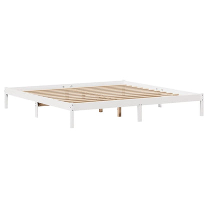 vidaXL Bookcase Bed without Mattress White 180x200 cm Super King Solid Wood Pine 5