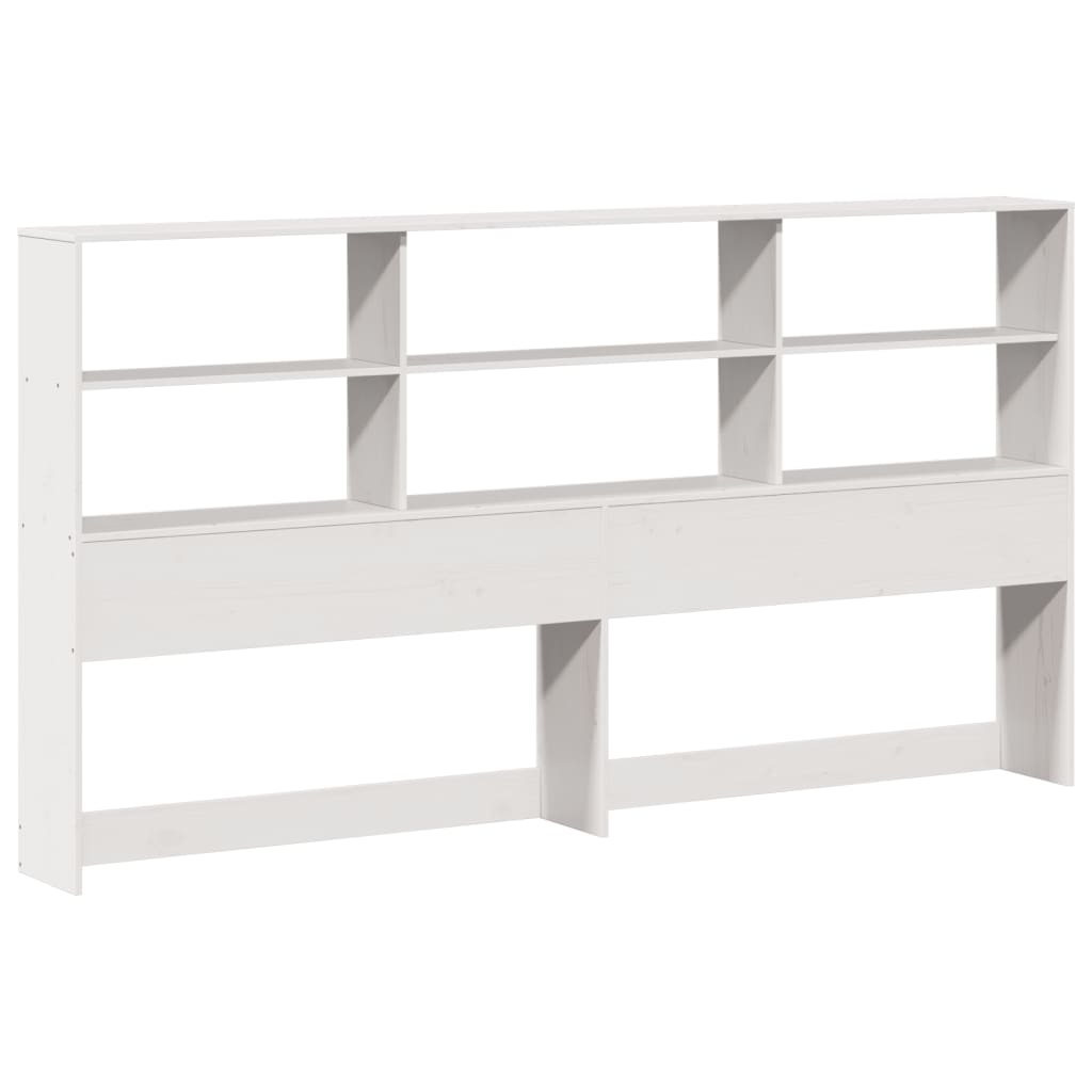 vidaXL Bookcase Bed without Mattress White 180x200 cm Super King Solid Wood Pine 6