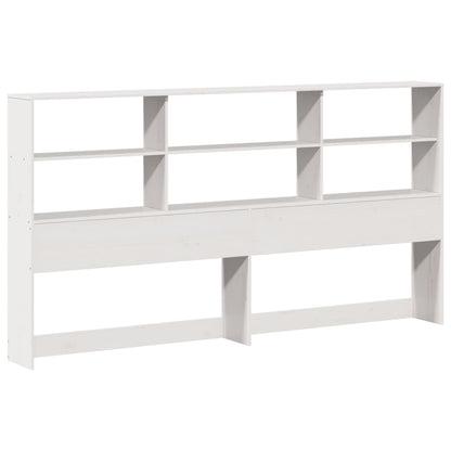 vidaXL Bookcase Bed without Mattress White 180x200 cm Super King Solid Wood Pine 6