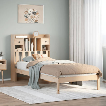 vidaXL Bookcase Bed without Mattress Solid Wood Pine