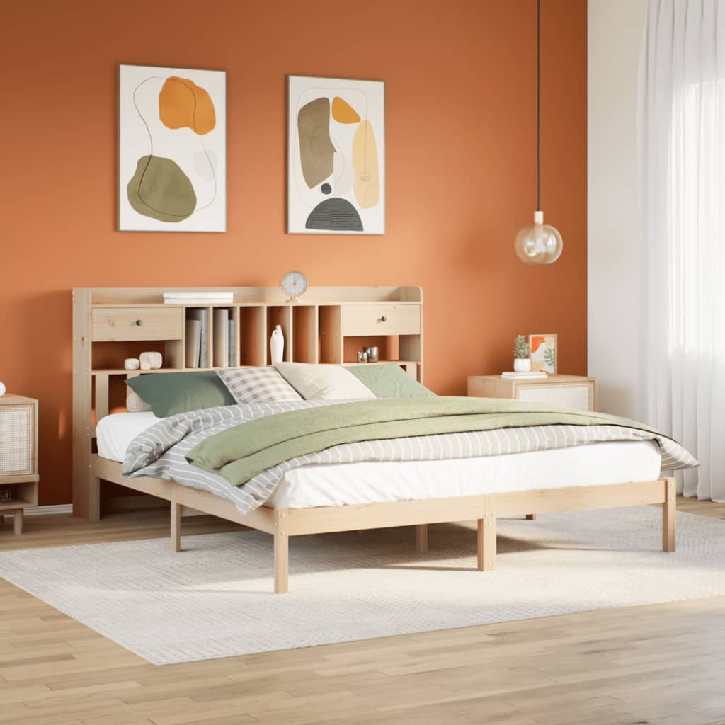 vidaXL Bookcase Bed without Mattress 180x200 cm Solid Wood Pine 1