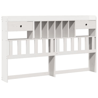 vidaXL Bookcase Bed without Mattress White 180x200 cm Super King Solid Wood Pine 6