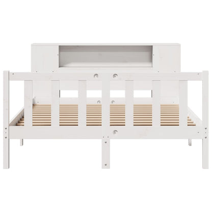 vidaXL Bookcase Bed without Mattress White 160x200 cm Solid Wood Pine 4