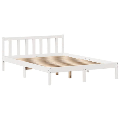 vidaXL Bookcase Bed without Mattress White 160x200 cm Solid Wood Pine 5