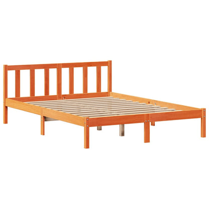 vidaXL Bookcase Bed without Mattress Wax Brown 140x200 cm Solid Wood Pine 5
