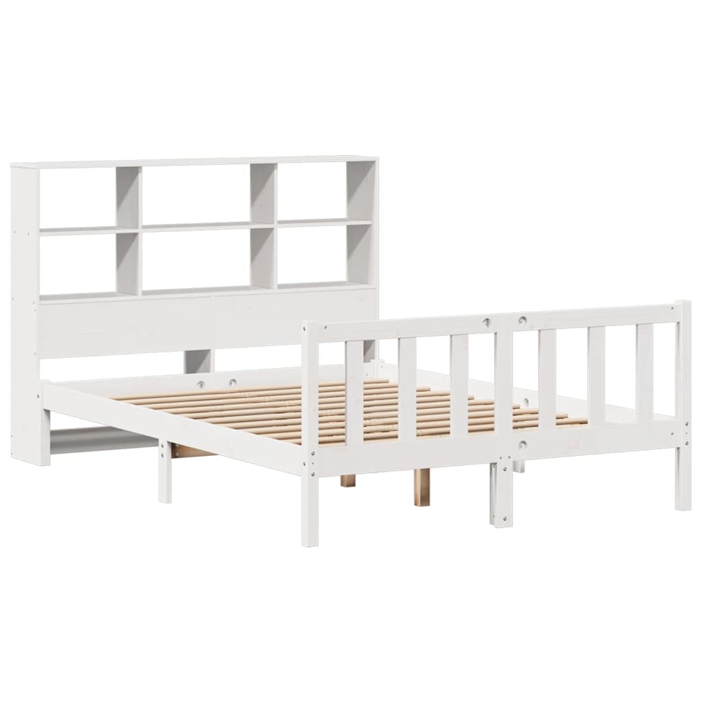 vidaXL Bookcase Bed without Mattress White 160x200 cm Solid Wood Pine 3