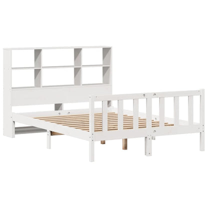 vidaXL Bookcase Bed without Mattress White 160x200 cm Solid Wood Pine 3
