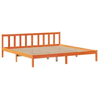vidaXL Bookcase Bed without Mattress Wax Brown 200x200 cm Solid Wood Pine 5