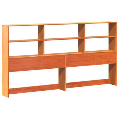 vidaXL Bookcase Bed without Mattress Wax Brown 200x200 cm Solid Wood Pine 6