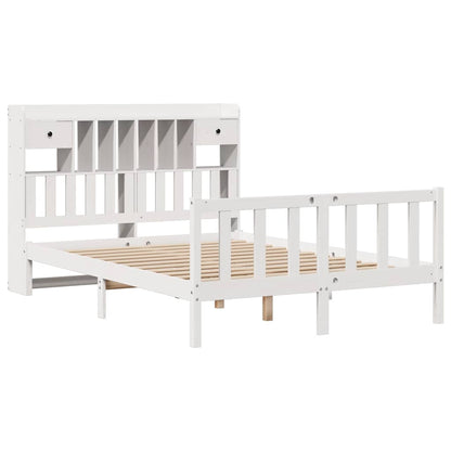vidaXL Bookcase Bed without Mattress White 160x200 cm Solid Wood Pine 3