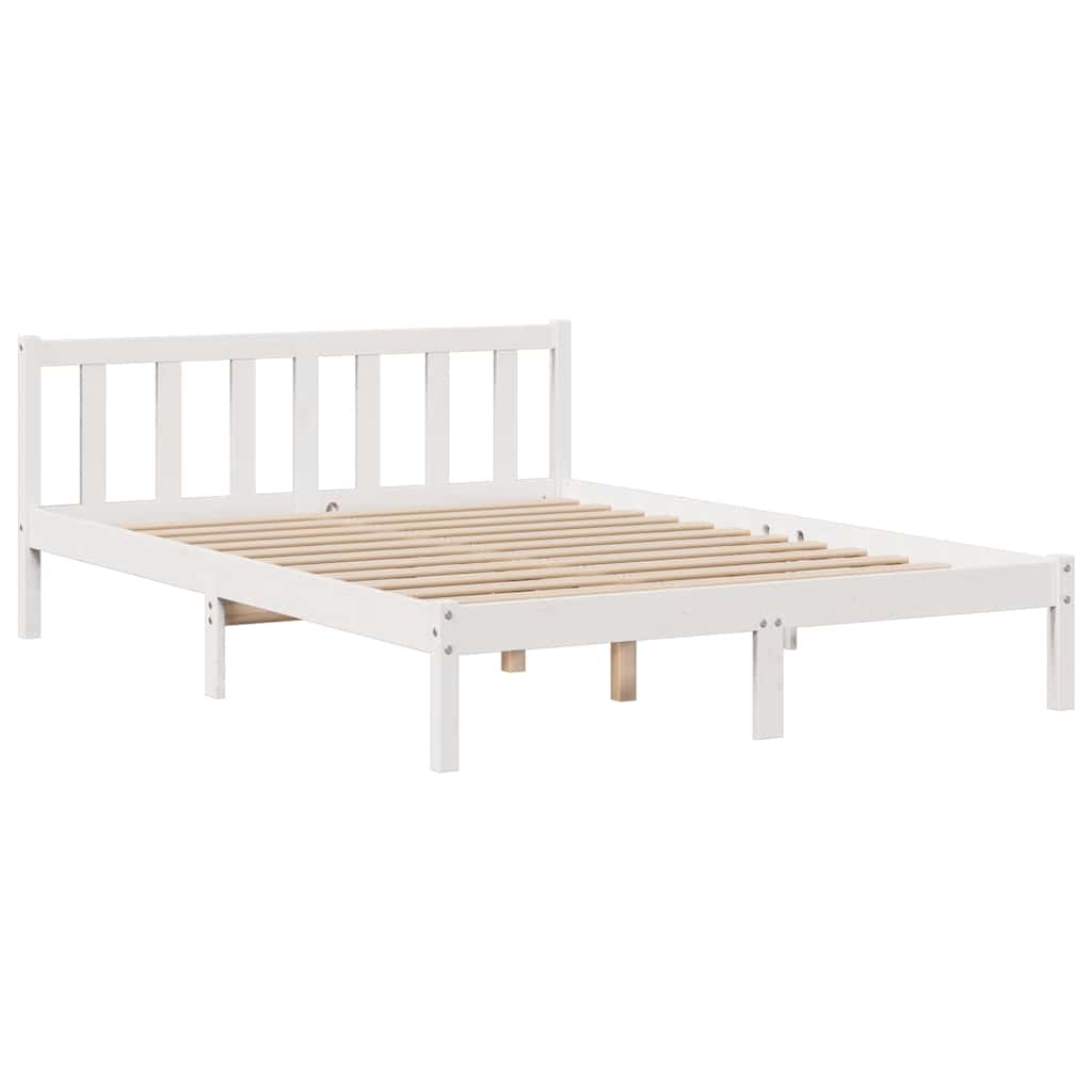 vidaXL Bookcase Bed without Mattress White 160x200 cm Solid Wood Pine 5