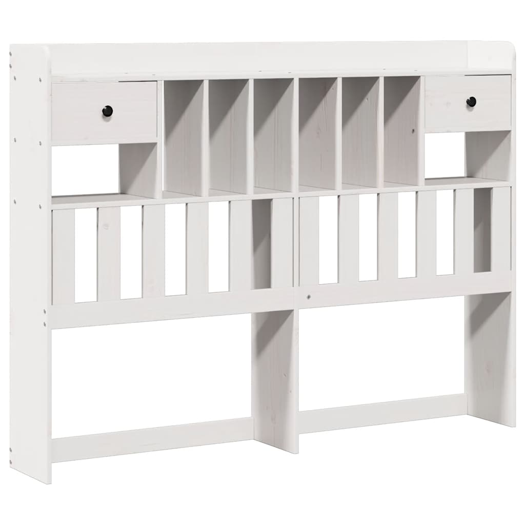 vidaXL Bookcase Bed without Mattress White 160x200 cm Solid Wood Pine 6