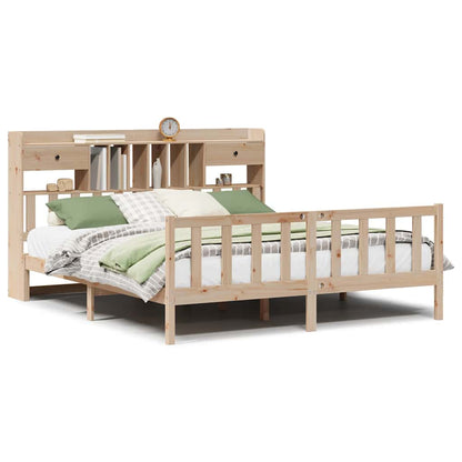 vidaXL Bookcase Bed without Mattress 180x200 cm Super King Solid Wood Pine 2