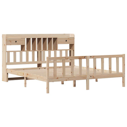 vidaXL Bookcase Bed without Mattress 180x200 cm Super King Solid Wood Pine 3