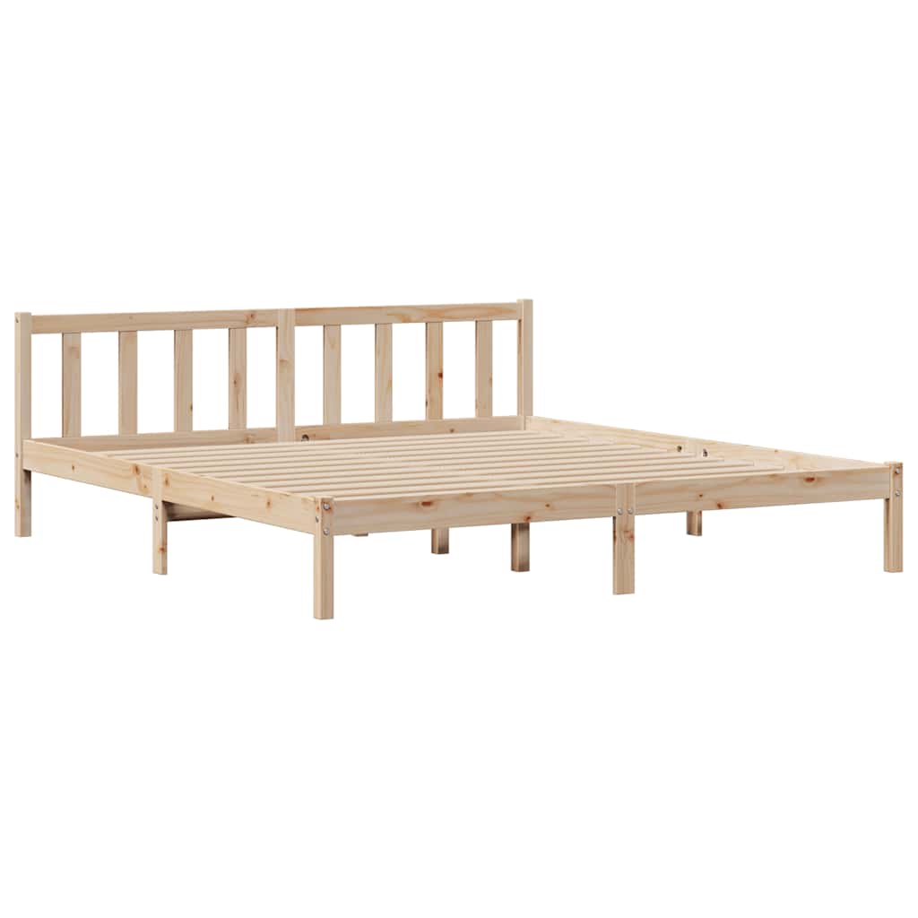 vidaXL Bookcase Bed without Mattress 180x200 cm Super King Solid Wood Pine 5