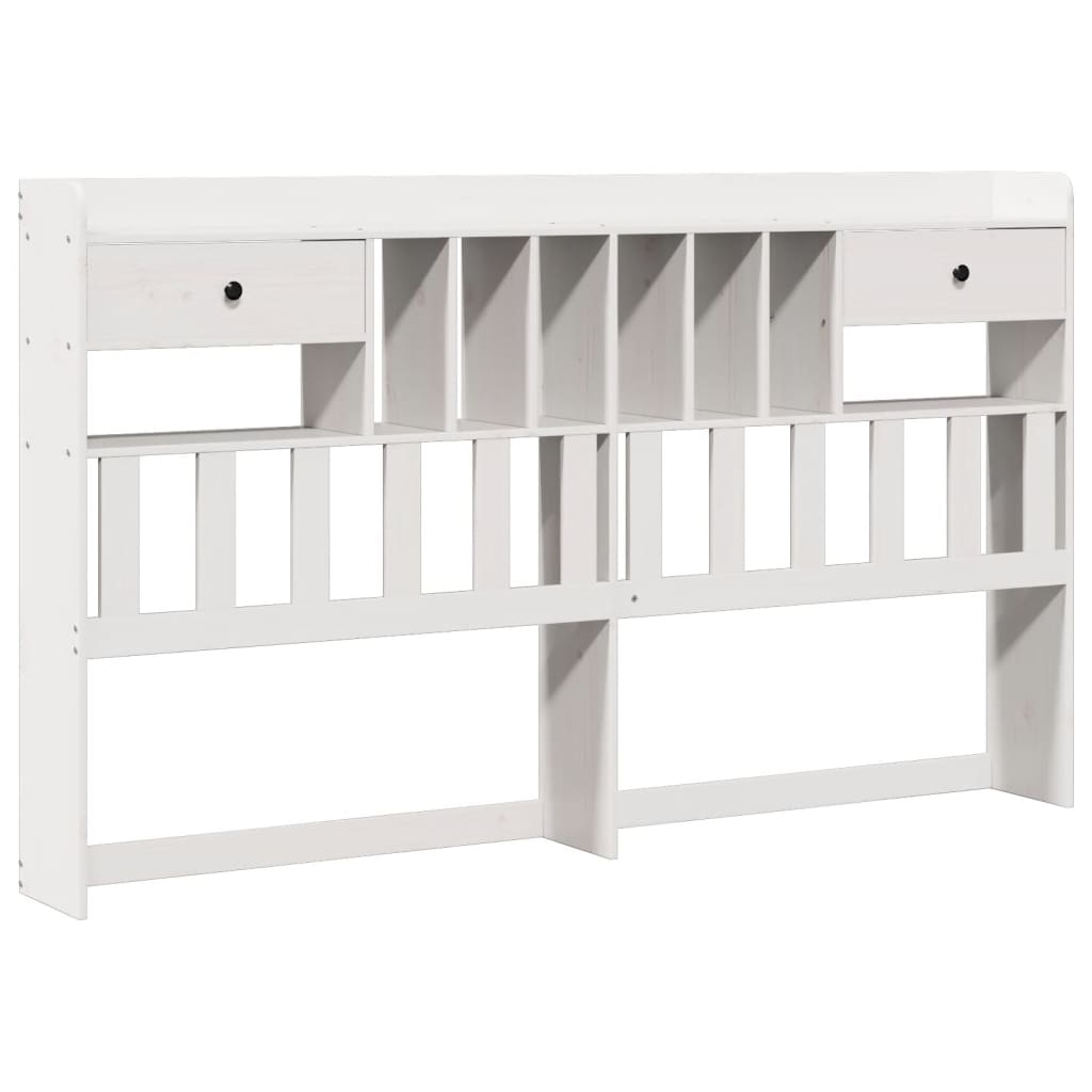 vidaXL Bookcase Bed without Mattress White 180x200 cm Super King Solid Wood Pine 6