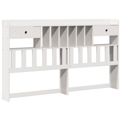 vidaXL Bookcase Bed without Mattress White 180x200 cm Super King Solid Wood Pine 6