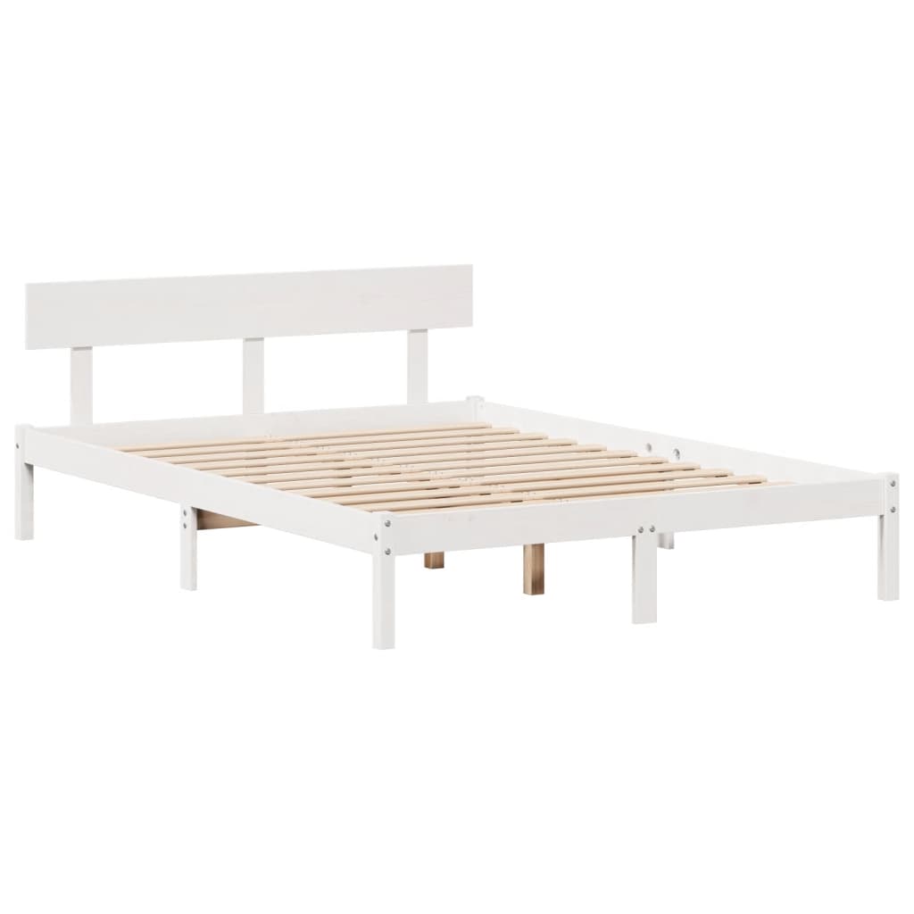 vidaXL Bookcase Bed without Mattress White 135x190 cm Solid Wood Pine 5