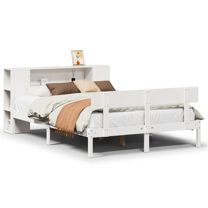 vidaXL Bookcase Bed without Mattress White 160x200 cm Solid Wood Pine 2