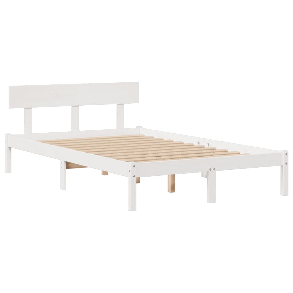 vidaXL Bookcase Bed without Mattress White 135x190 cm Double Solid Wood Pine 5