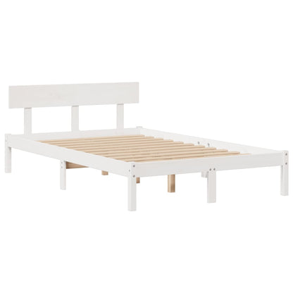vidaXL Bookcase Bed without Mattress White 135x190 cm Double Solid Wood Pine 5