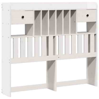 vidaXL Bookcase Bed without Mattress White 135x190 cm Double Solid Wood Pine 6