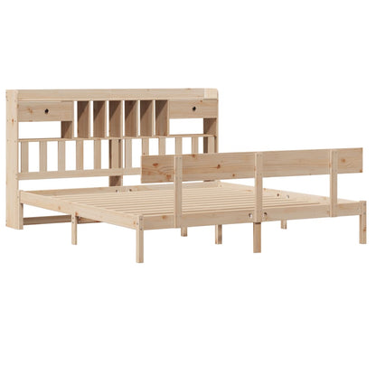 vidaXL Bookcase Bed without Mattress 180x200 cm Super King Solid Wood Pine 3